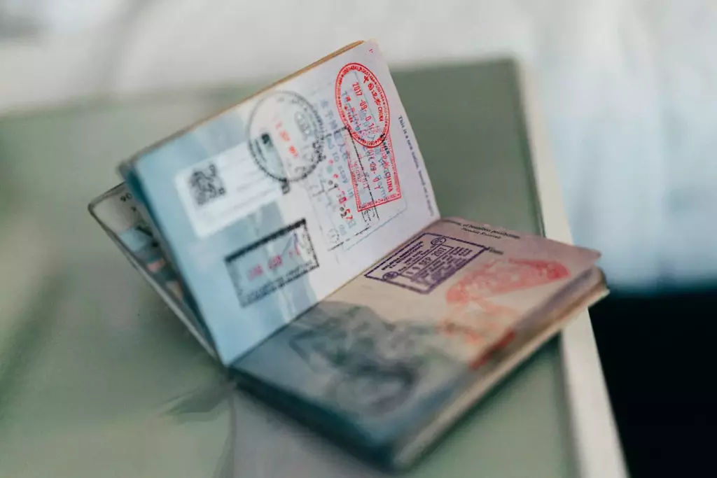 Muhrlar bosilgan xalqaro pasport