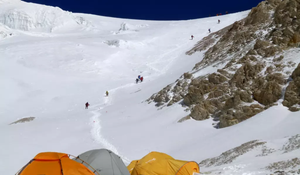 climbing in Kyrgyzstan from Camp 2 to Camp 4